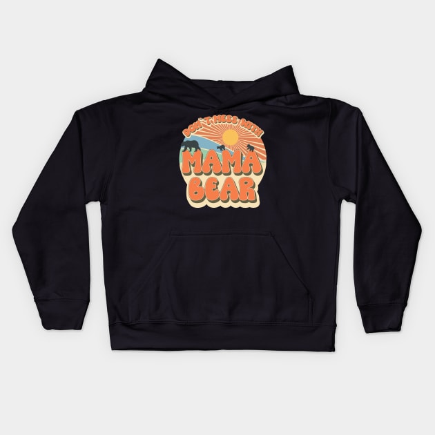 Don't mess with mama bear Hippie style Kids Hoodie by HomeCoquette